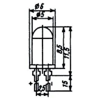 АЛ336В диод светоизлучающий фото 2 АЛ336В диод светоизлучающий фото 2