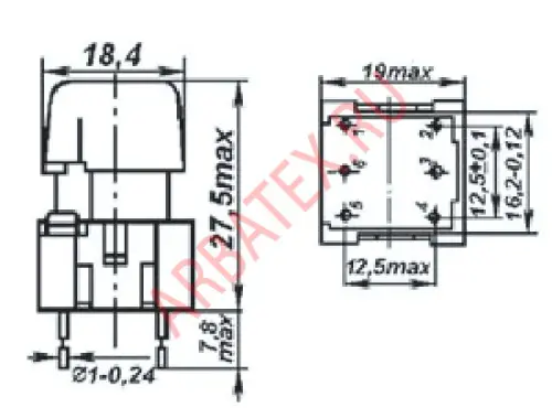 ПКБ1-2 переключатель синий фото 3