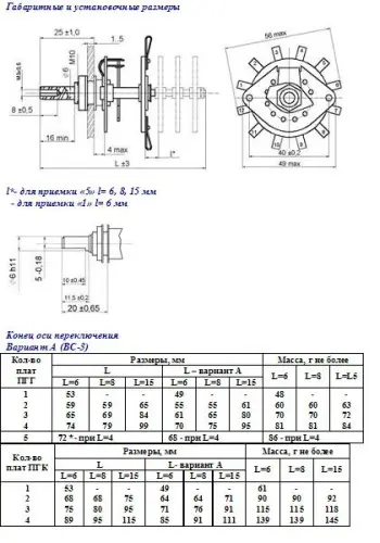 ПГК-6П4Н-К8 переключатель галетный фото 4