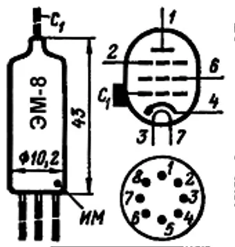 ЭМ-8 радиолампа фото 2 ЭМ-8 радиолампа фото 2